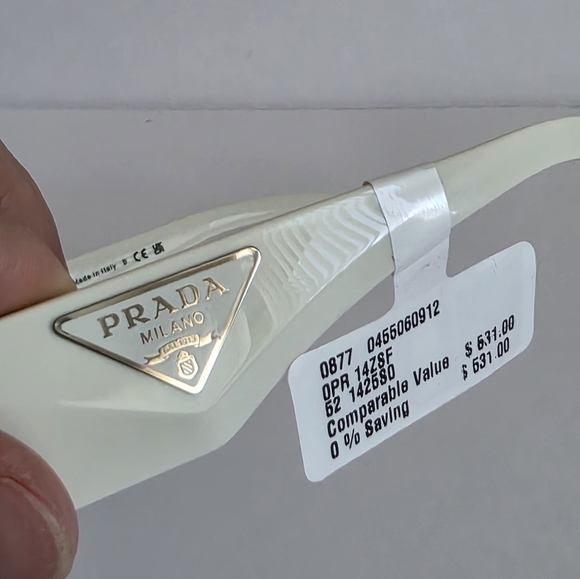 Prada PR 14ZSWhite Geometric Sunglasses - Picture 3 of 6